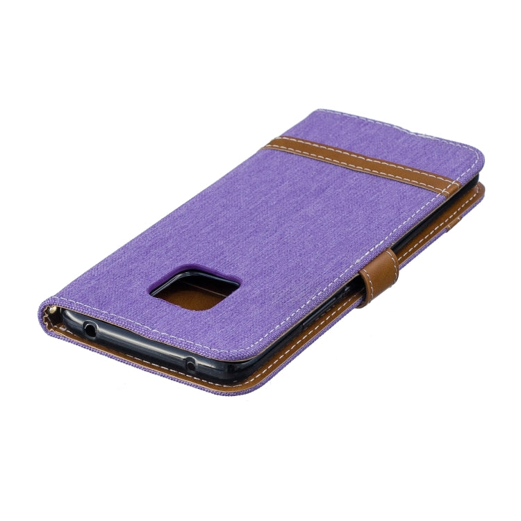 Color Matching Denim Texture Leather Case for Huawei Mate 20 Pro, with Holder & Card Slots & Wallet & Lanyard