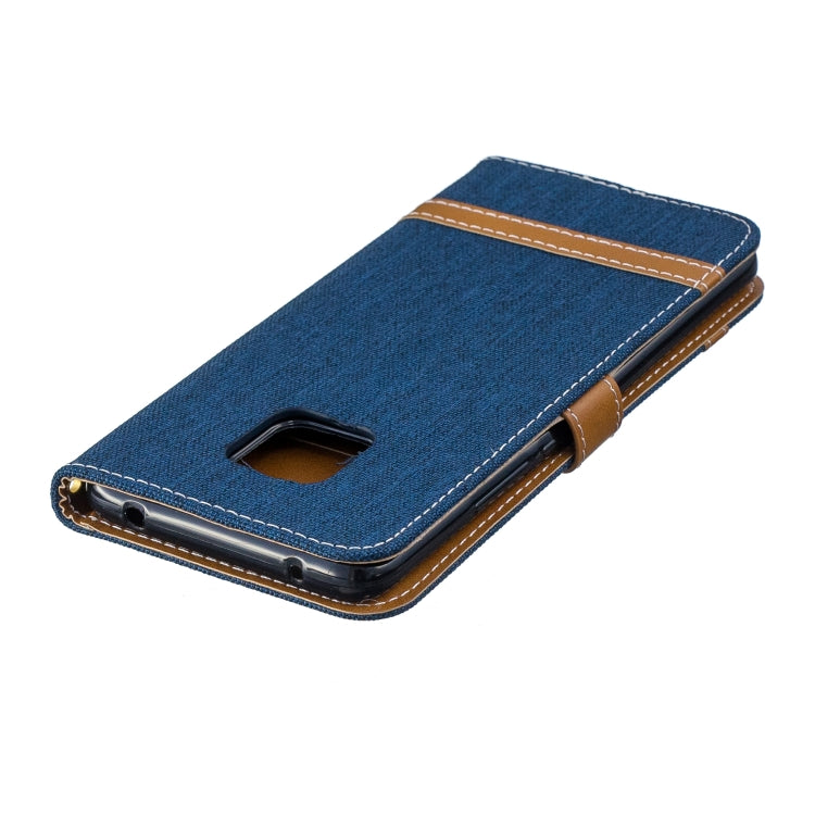 Color Matching Denim Texture Leather Case for Huawei Mate 20 Pro, with Holder & Card Slots & Wallet & Lanyard