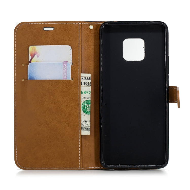 Color Matching Denim Texture Leather Case for Huawei Mate 20 Pro, with Holder & Card Slots & Wallet & Lanyard