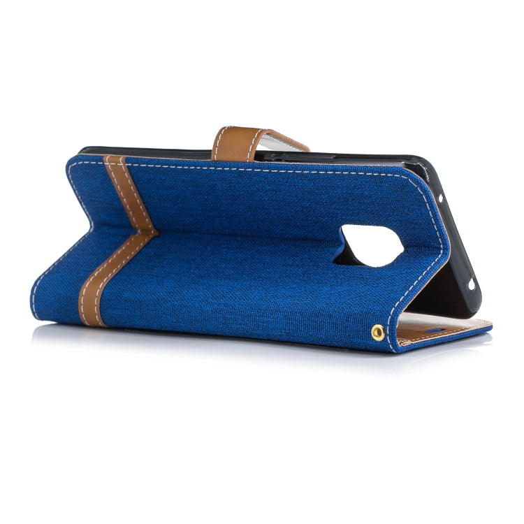 Color Matching Denim Texture Leather Case for Huawei Mate 20 Pro, with Holder & Card Slots & Wallet & Lanyard