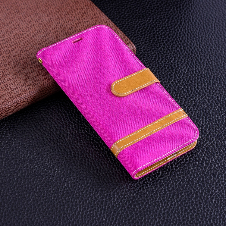 Color Matching Denim Texture Leather Case for Huawei P Smart / Enjoy 7S, with Holder & Card Slots & Wallet & Lanyard