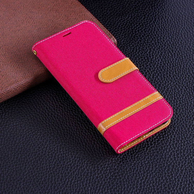 Color Matching Denim Texture Leather Case for Huawei P Smart / Enjoy 7S, with Holder & Card Slots & Wallet & Lanyard