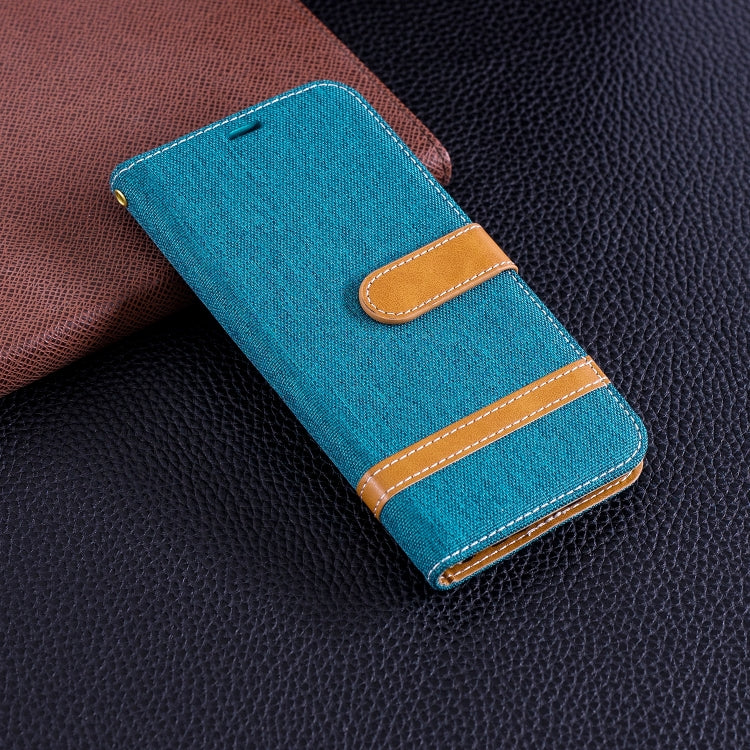 Color Matching Denim Texture Leather Case for Huawei P Smart / Enjoy 7S, with Holder & Card Slots & Wallet & Lanyard