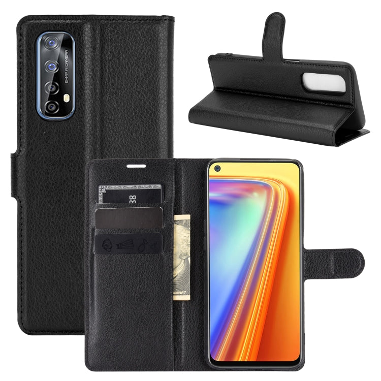 For OPPO Realme 7 Litchi Texture Horizontal Flip Protective Case with Holder & Card Slots & Wallet