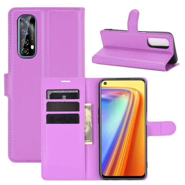 For OPPO Realme 7 Litchi Texture Horizontal Flip Protective Case with Holder & Card Slots & Wallet