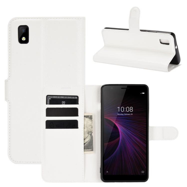 For ZTE Blade L210 Litchi Texture Horizontal Flip Protective Case with Holder & Card Slots & Wallet