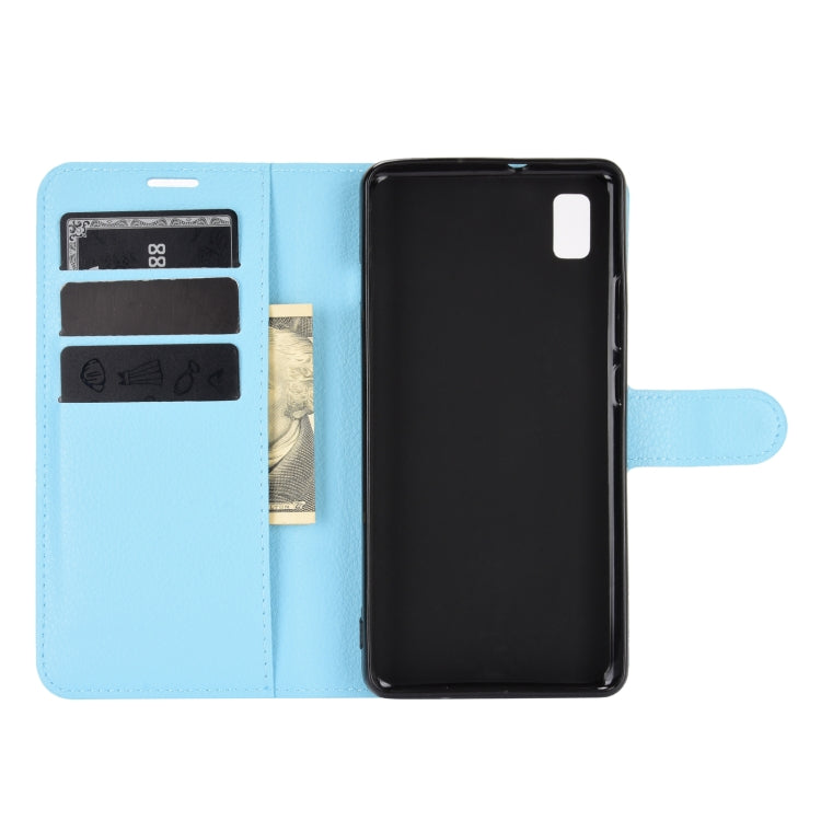 For ZTE Blade L210 Litchi Texture Horizontal Flip Protective Case with Holder & Card Slots & Wallet