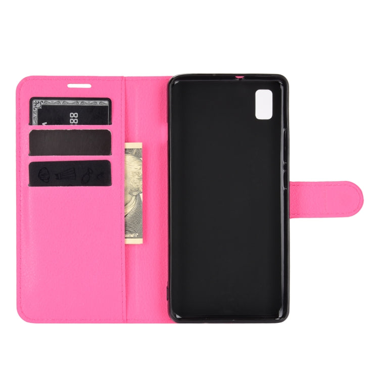 For ZTE Blade L210 Litchi Texture Horizontal Flip Protective Case with Holder & Card Slots & Wallet