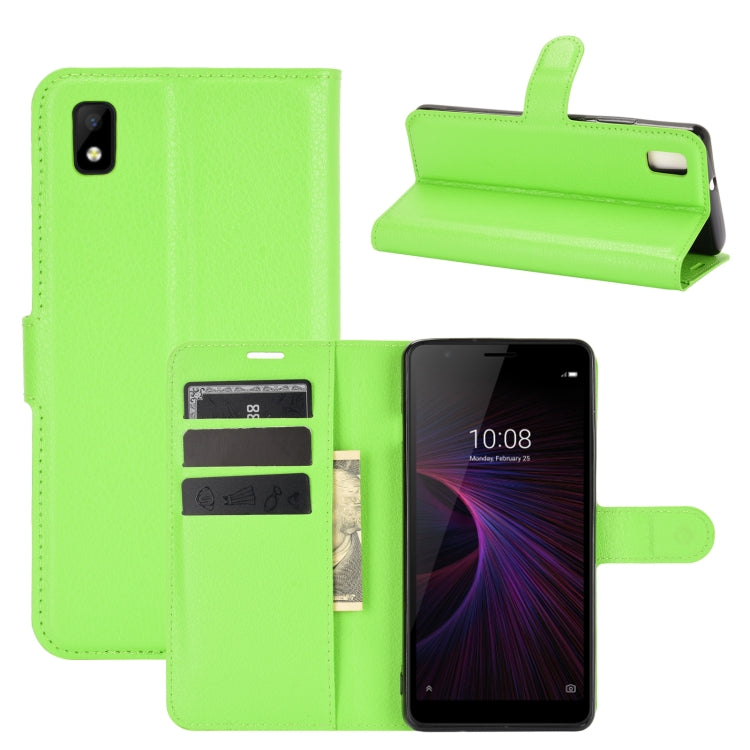 For ZTE Blade L210 Litchi Texture Horizontal Flip Protective Case with Holder & Card Slots & Wallet