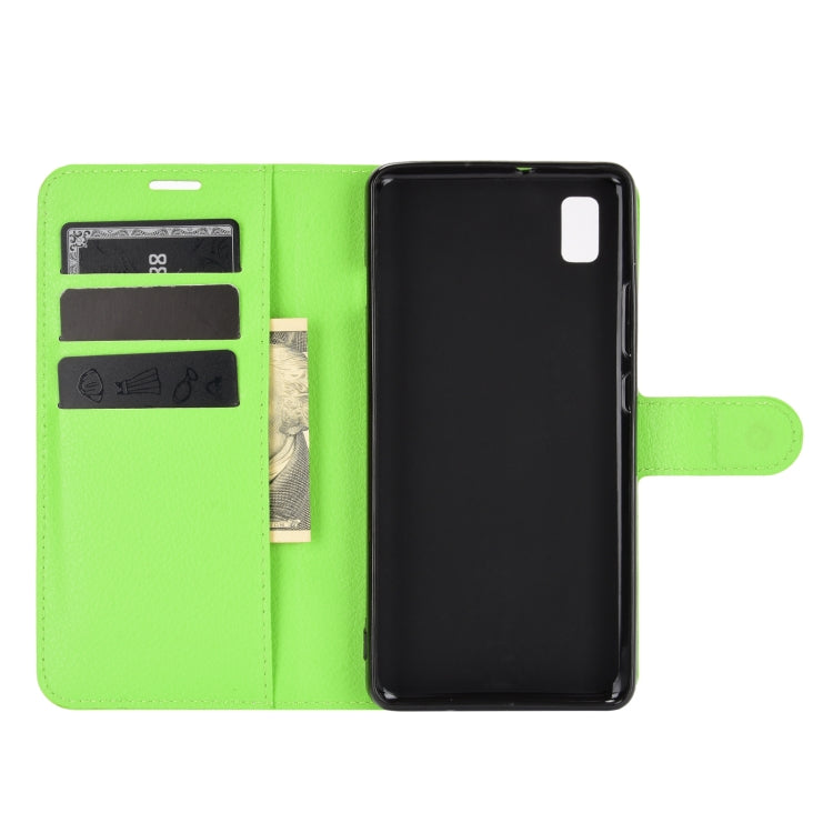 For ZTE Blade L210 Litchi Texture Horizontal Flip Protective Case with Holder & Card Slots & Wallet