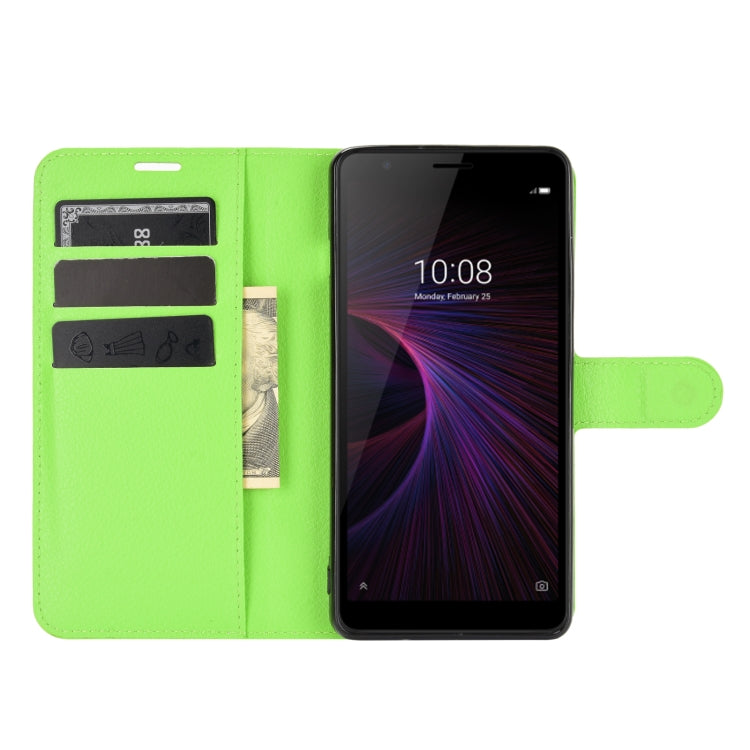 For ZTE Blade L210 Litchi Texture Horizontal Flip Protective Case with Holder & Card Slots & Wallet