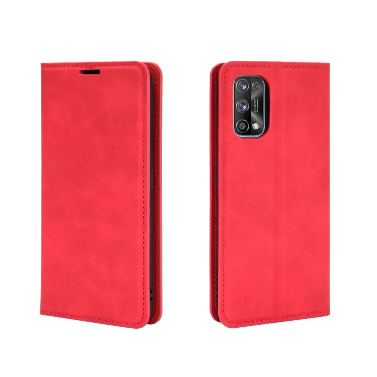 For OPPO Realme 7 Pro Retro-skin Business Magnetic Suction Leather Case with Holder & Card Slots & Wallet