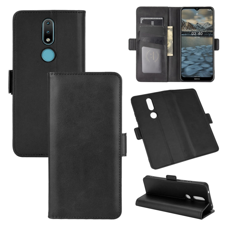 For Nokia 2.4 Dual-side Magnetic Buckle Horizontal Flip Leather Case with Holder & Card Slots & Wallet