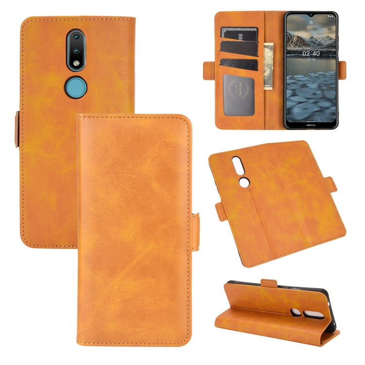 For Nokia 2.4 Dual-side Magnetic Buckle Horizontal Flip Leather Case with Holder & Card Slots & Wallet