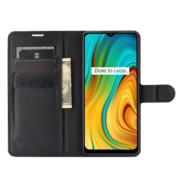 For OPPO Realme C3 Fingerprint-free version Litchi Texture Horizontal Flip Protective Case with Holder & Card Slots & Wallet