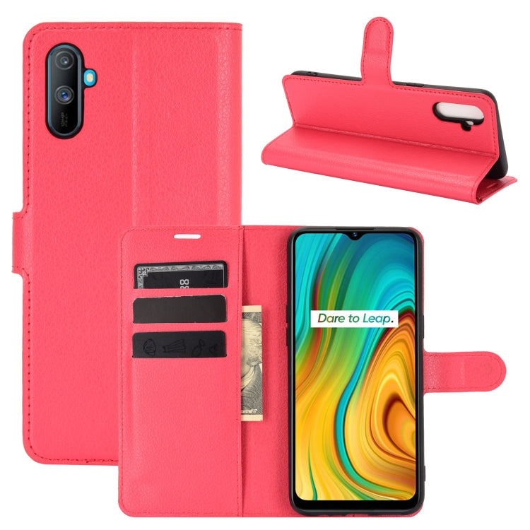 For OPPO Realme C3 Fingerprint-free version Litchi Texture Horizontal Flip Protective Case with Holder & Card Slots & Wallet