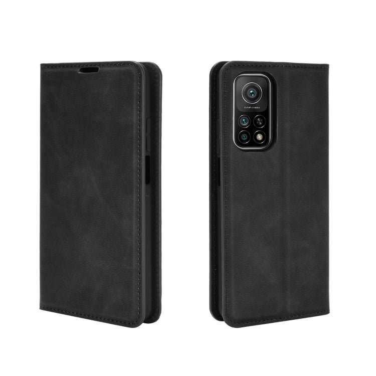 For Xiaomi Mi 10T / 10T Pro Retro-skin Business Magnetic Suction Leather Case with Holder & Card Slots & Wallet