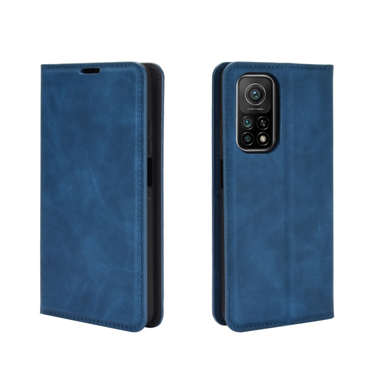 For Xiaomi Mi 10T / 10T Pro Retro-skin Business Magnetic Suction Leather Case with Holder & Card Slots & Wallet