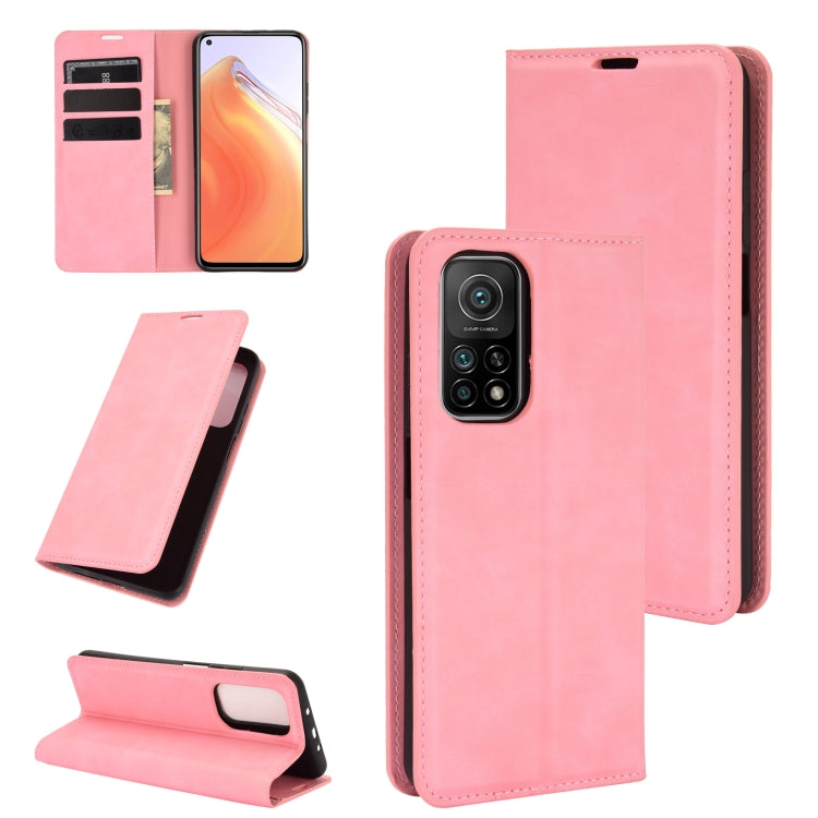 For Xiaomi Mi 10T / 10T Pro Retro-skin Business Magnetic Suction Leather Case with Holder & Card Slots & Wallet