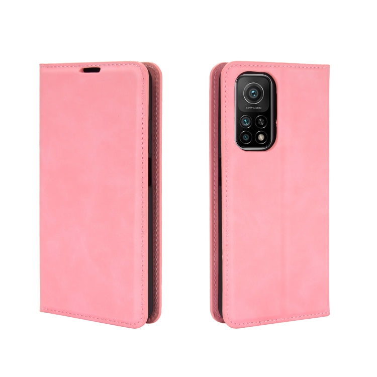 For Xiaomi Mi 10T / 10T Pro Retro-skin Business Magnetic Suction Leather Case with Holder & Card Slots & Wallet
