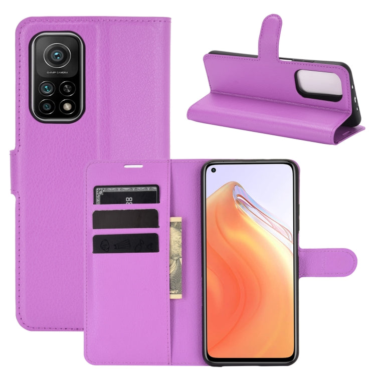 For Xiaomi Mi 10T / 10T Pro Litchi Texture Horizontal Flip Protective Case with Holder & Card Slots & Wallet