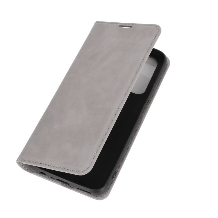 For OPPO Realme 7 Retro-skin Business Magnetic Suction Leather Case with Holder & Card Slots & Wallet