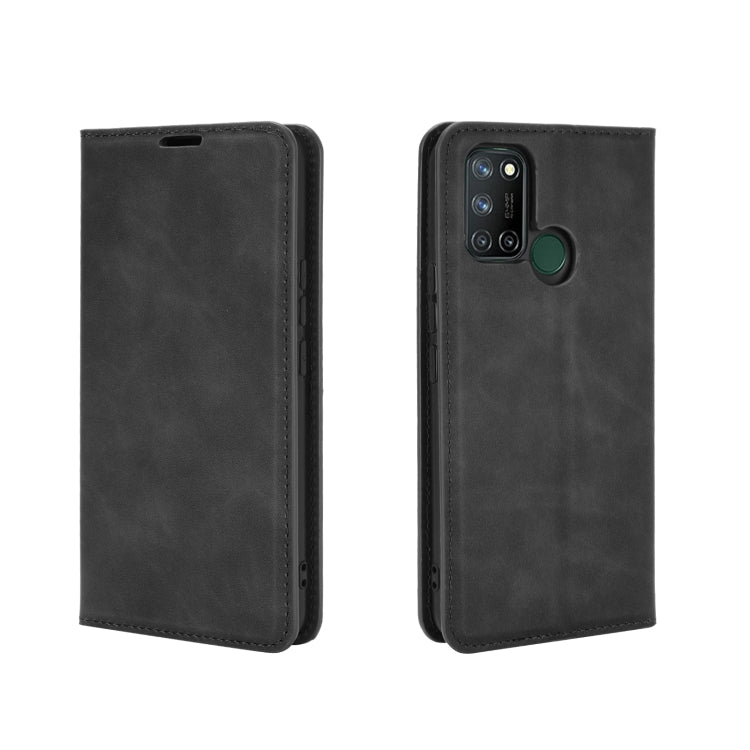 For OPPO Realme 7i / Realme C17 Retro-skin Business Magnetic Suction Leather Case with Holder & Card Slots & Wallet