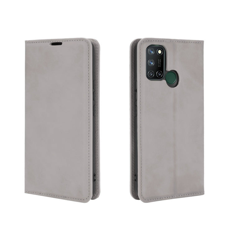 For OPPO Realme 7i / Realme C17 Retro-skin Business Magnetic Suction Leather Case with Holder & Card Slots & Wallet