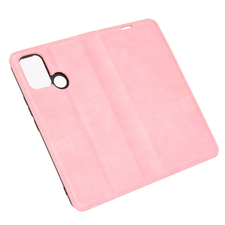 For OPPO Realme 7i / Realme C17 Retro-skin Business Magnetic Suction Leather Case with Holder & Card Slots & Wallet