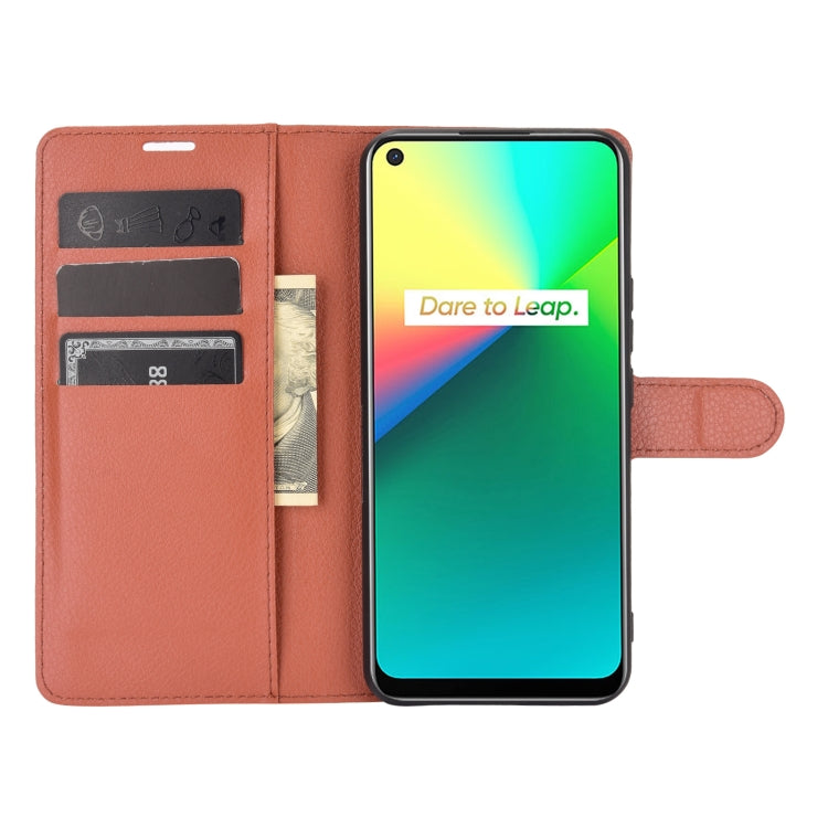 For OPPO Realme 7i / Realme C17 Litchi Texture Horizontal Flip Protective Case with Holder & Card Slots & Wallet