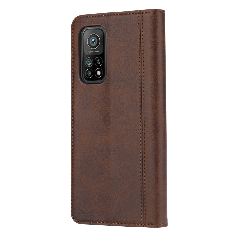 For Xiaomi Mi 10T / 10T Pro Calf Texture Double Fold Clasp Horizontal Flip Leather Case with Photo Frame & Holder & Card Slots & Wallet