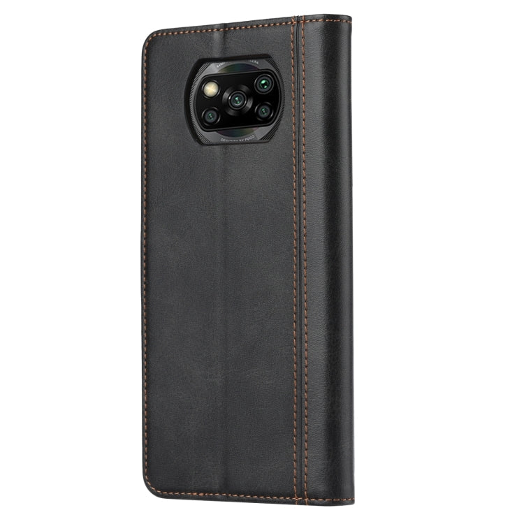 For Xiaomi POCO X3 NFC / X3 Calf Texture Double Fold Clasp Horizontal Flip Leather Case with Photo Frame & Holder & Card Slots & Wallet