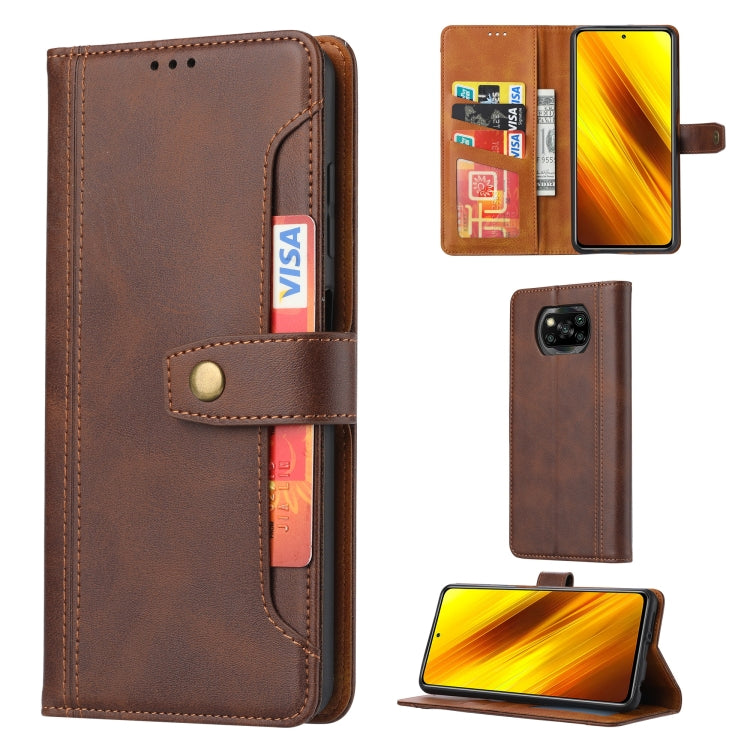 For Xiaomi POCO X3 NFC / X3 Calf Texture Double Fold Clasp Horizontal Flip Leather Case with Photo Frame & Holder & Card Slots & Wallet