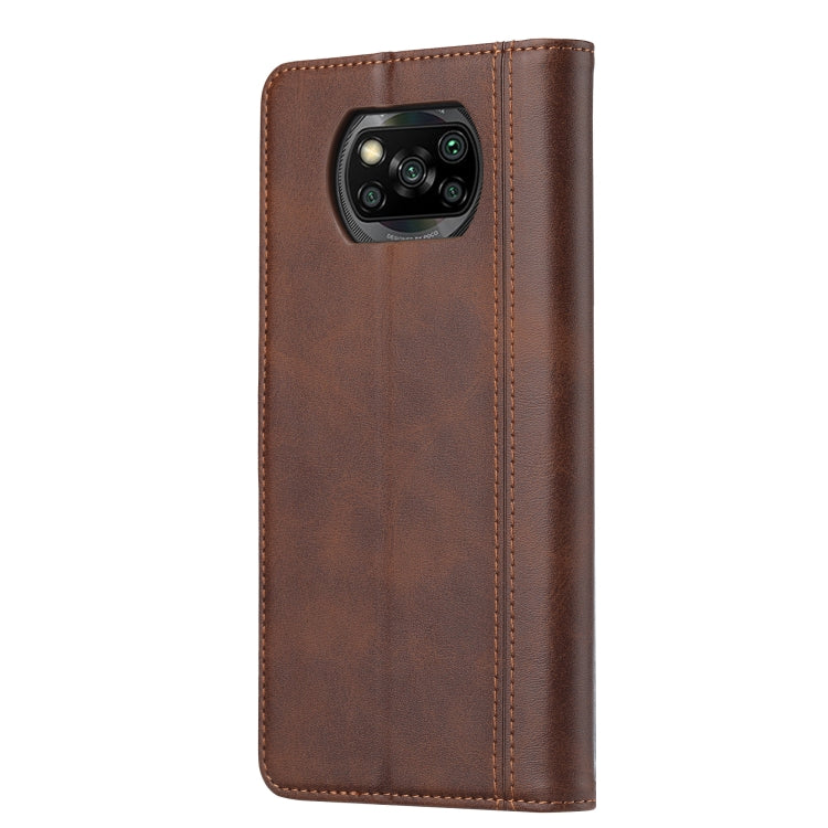 For Xiaomi POCO X3 NFC / X3 Calf Texture Double Fold Clasp Horizontal Flip Leather Case with Photo Frame & Holder & Card Slots & Wallet