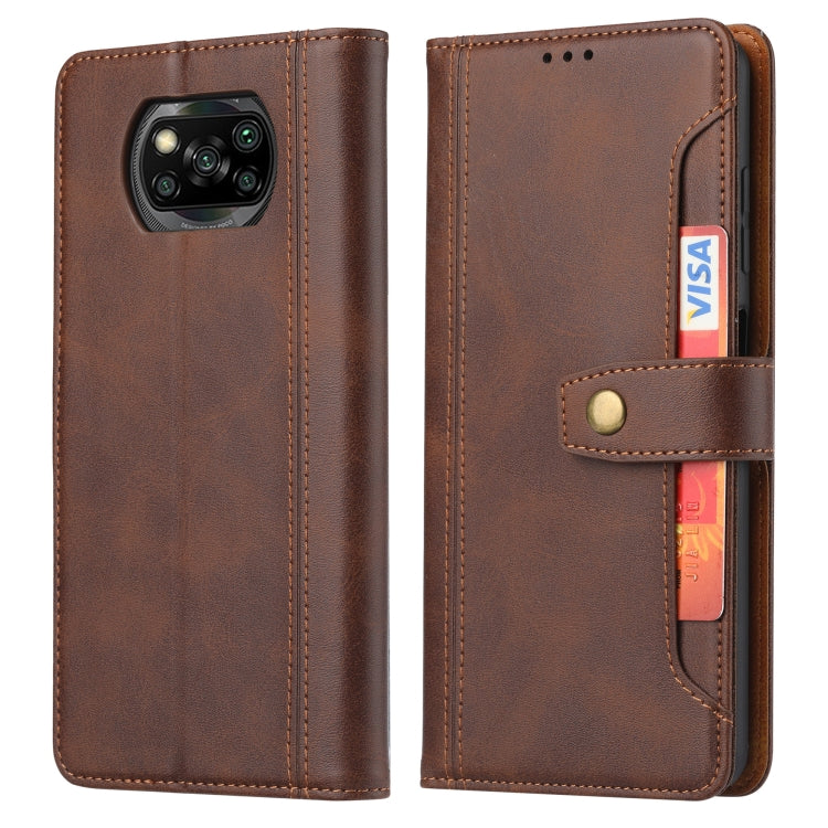 For Xiaomi POCO X3 NFC / X3 Calf Texture Double Fold Clasp Horizontal Flip Leather Case with Photo Frame & Holder & Card Slots & Wallet