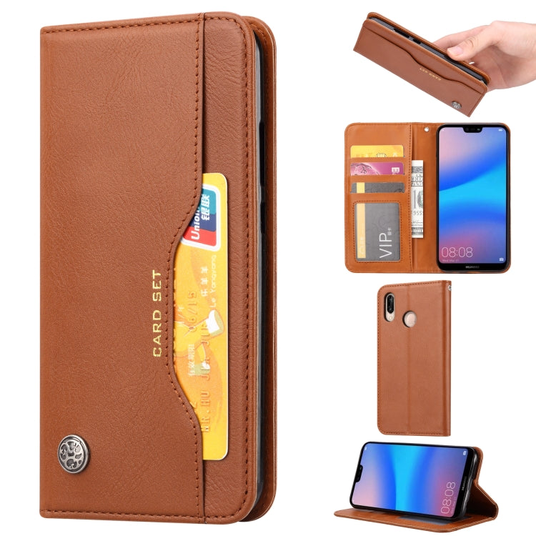 Knead Skin Texture Horizontal Flip Leather Case for Huawei Nova 3e / P20 Lite, with Photo Frame & Holder & Card Slots & Wallet
