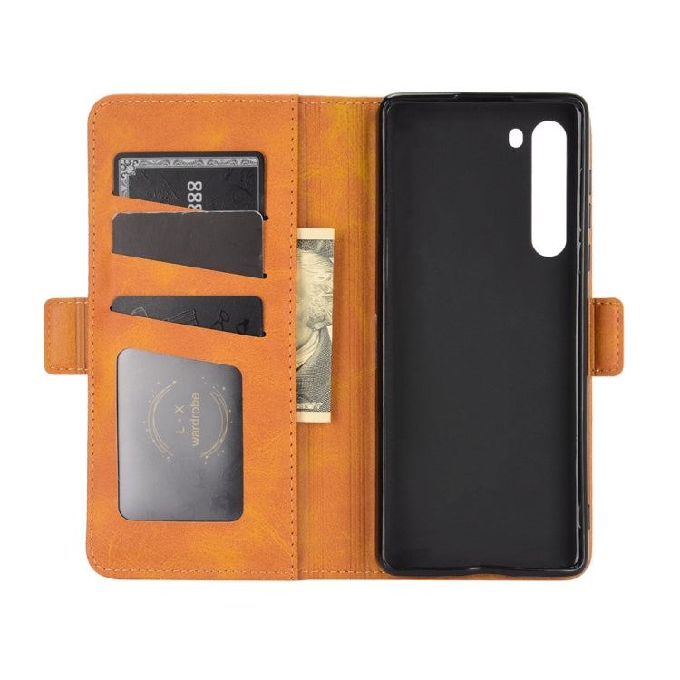For Motorola Edge Dual-side Magnetic Buckle Horizontal Flip Leather Case with Holder & Card Slots & Wallet
