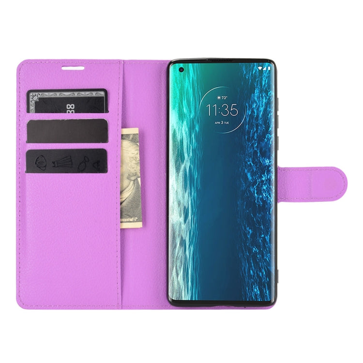 For Motorola Edge Litchi Texture Horizontal Flip Protective Case with Holder & Card Slots & Wallet