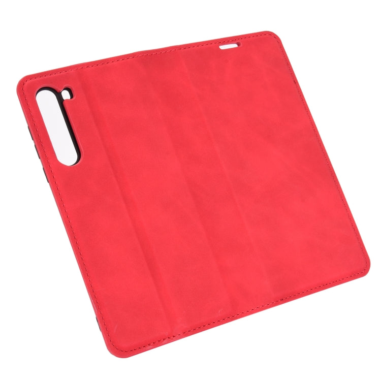 For Motorola Moto Edge Retro-skin Business Magnetic Suction Leather Case with Holder & Card Slots & Wallet