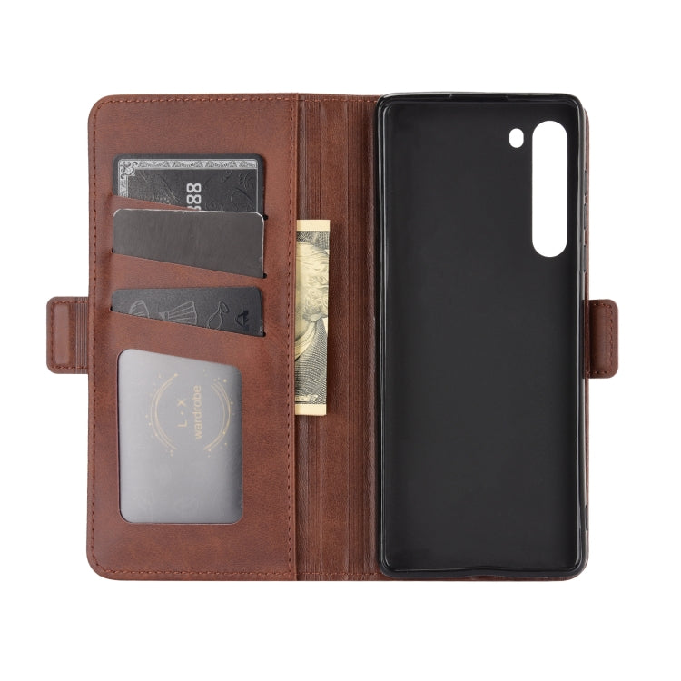 For Motorola Moto Edge Dual-side Magnetic Buckle Horizontal Flip Leather Case with Holder & Card Slots & Wallet