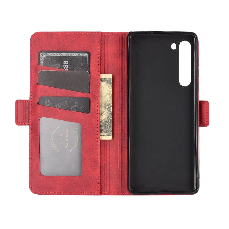 For Motorola Moto Edge Dual-side Magnetic Buckle Horizontal Flip Leather Case with Holder & Card Slots & Wallet