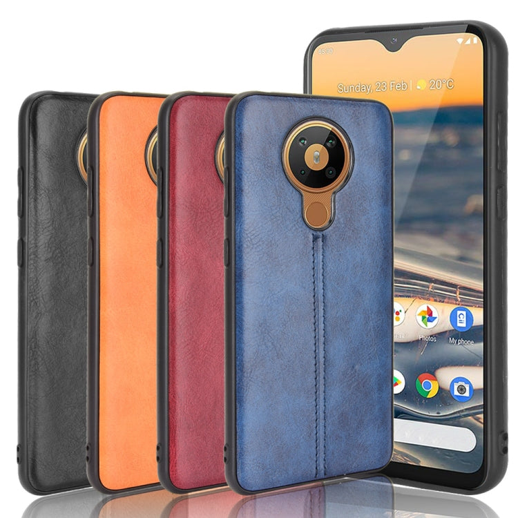 For Nokia 5.3 Shockproof Sewing Cow Pattern Skin PC + PU + TPU Case