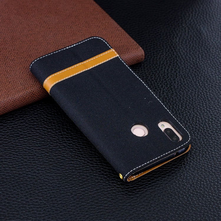 Color Matching Denim Texture Leather Case for Huawei P20 Lite & Nove 3e , with Holder & Card Slots & Wallet & Lanyard