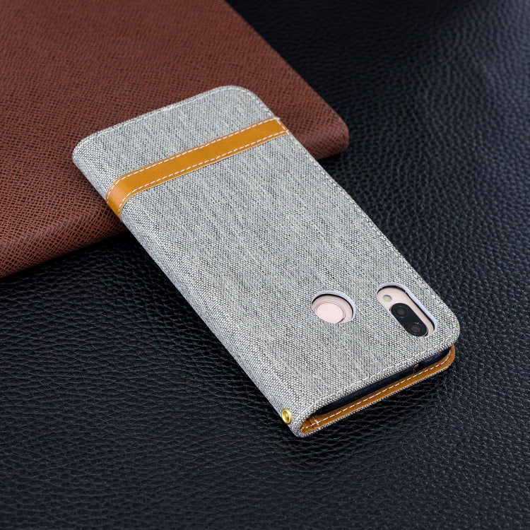 Color Matching Denim Texture Leather Case for Huawei P20 Lite & Nove 3e , with Holder & Card Slots & Wallet & Lanyard