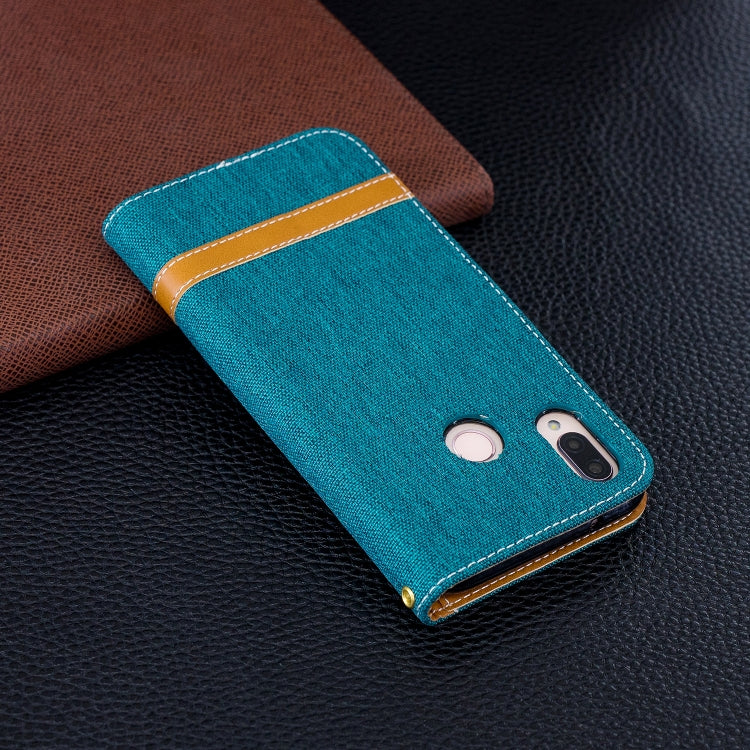 Color Matching Denim Texture Leather Case for Huawei P20 Lite & Nove 3e , with Holder & Card Slots & Wallet & Lanyard