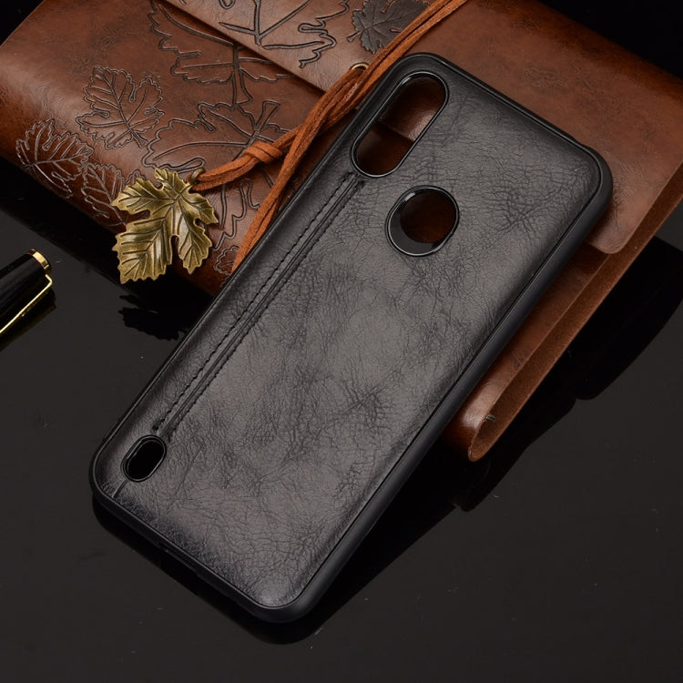 For Motorola Moto E6s 2020 Shockproof Sewing Cow Pattern Skin PC + PU + TPU Case