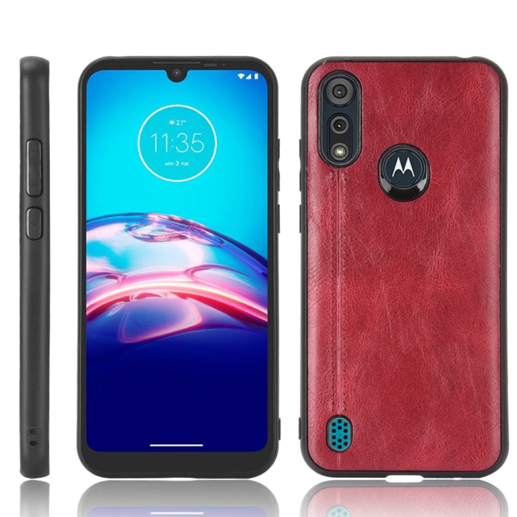 For Motorola Moto E6s 2020 Shockproof Sewing Cow Pattern Skin PC + PU + TPU Case