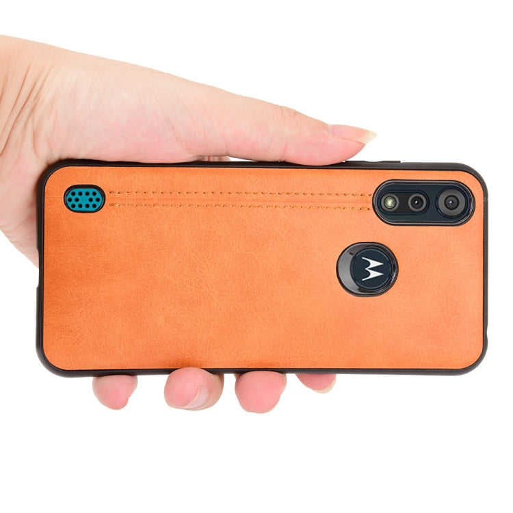 For Motorola Moto E6s 2020 Shockproof Sewing Cow Pattern Skin PC + PU + TPU Case