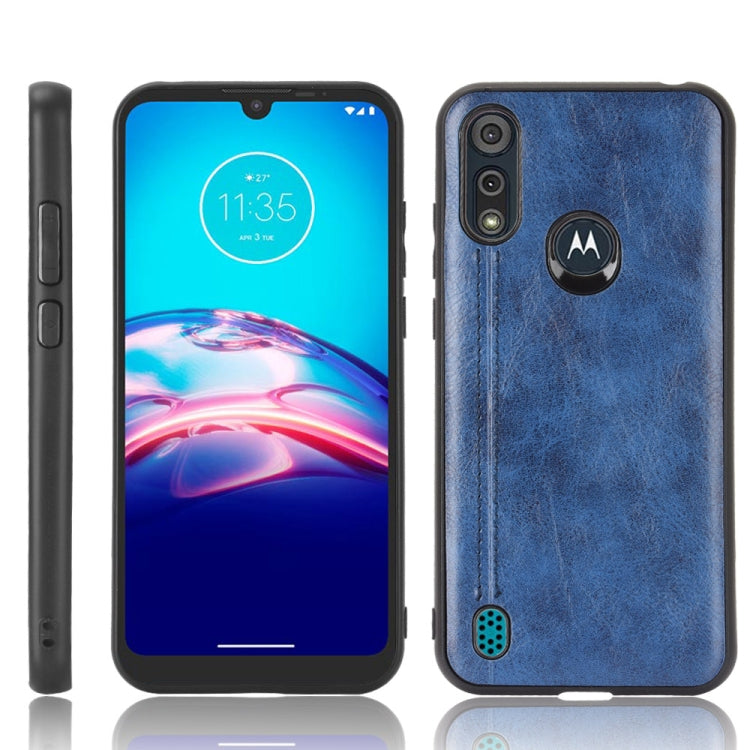 For Motorola Moto E6s 2020 Shockproof Sewing Cow Pattern Skin PC + PU + TPU Case