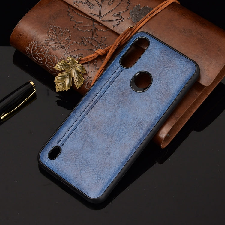 For Motorola Moto E6s 2020 Shockproof Sewing Cow Pattern Skin PC + PU + TPU Case